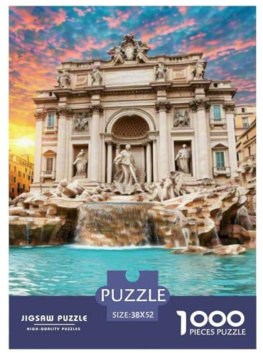 Fuente de Trevi, Italia 1000 Piezas Impresionante Puzzle Edificio Inteligencia Juguete Entretenimiento Creativo Diversión Educativo 52x38cm/1000pcs