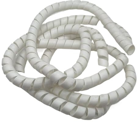 Styire Gaines de câble spiralées colorées de 1 mètre, diamètre 10 mm/14 mm, Tube d'enroulement retardateur for la Protection des Fils Gaine de Protection(White,ID 14mm)