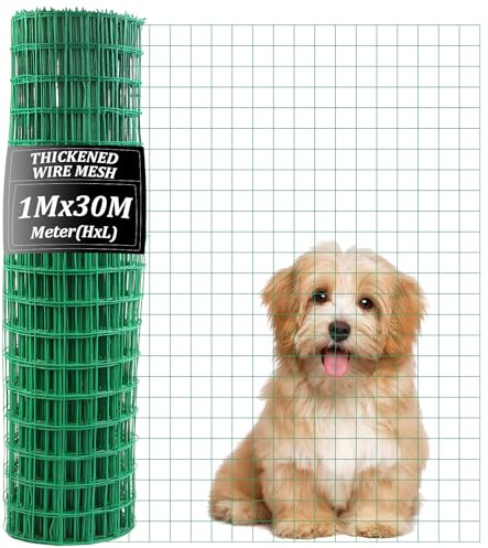 YedZen Begrenzungszaun, 100cm Hoch, 30m Lang, 6x6mm Maschengröße, Maschendraht für Hundezaun, zaun für hunde, garten, Camping, Drahtgitter, Hühner, Gartenzaun, Maschendrahtzaun