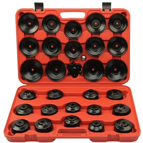 TSX TOOL Jeu de 31 Clés pour Filtre à Huile avec Extracteur 3 Griffes 65-120 mm et Mallette Compatible avec Véhicules Multimarques
