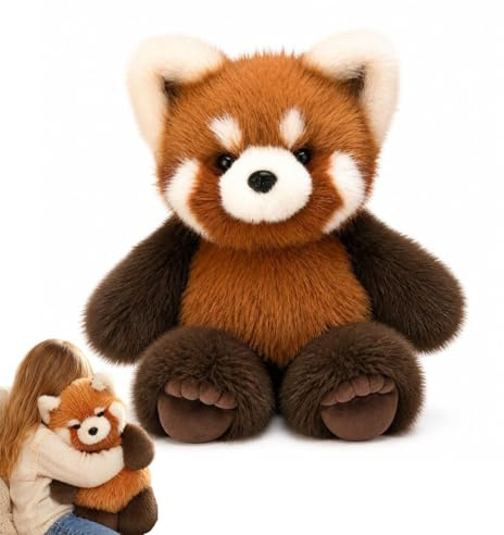 Qosigote Laufendes Plüschtier Roter Panda, Runnly Kuscheltier, 55cm Running Plushies, Laufendes Plüschtier, Bewegliche Beine, Weich, Stressabbau, Emotional Support, Kawaii
