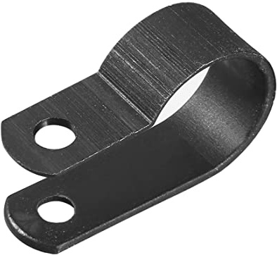 sourcing map 50 Stück Kabelschellen 13mm R-Kabelklemmen Schraubbar Kabelhalter Nylon Kabelklemme Drahtklemme Cable Clips für Kabel-Management Kabelführung Kabelbefestigung, Schwarz