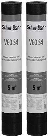 Isolbau Schweißbahn V60 S4 talkumiert - Bitumenbahn mit Glasvlies-Einlage zur Dachabdichtung - 2 x 5 m² Rolle