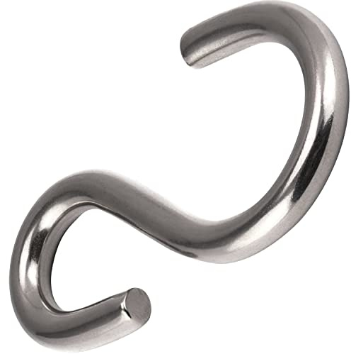 OPIOL QUALITY® S-haken Asymmetrisch 5 mm aus Edelstahl A2 V2A (10 Stück) Hängehaken S-förmig Küchenhaken Kleiderhaken Universalhaken Edelstahlhaken Haken