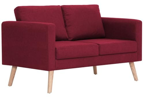vidaXL 2-Sitzer-Sofa Stoff Weinrot