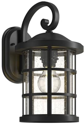 Outdoor Wall Light 'Ankea' dimmable (Antique, Vintage) in Black (1 Light Source, E27) from Lindby | Wall lamp for Exterior/Interior Walls, House, Terrace und Balcony