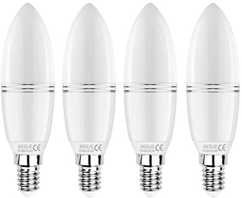 SAUGLAE LED Bougie Ampoules 12W, 100W Équivalent Ampoules à Incandescence, 4000K Blanc Neutre, Non Dimmable, 1380LM, E14 Petite Vis Edison, Lot de 4