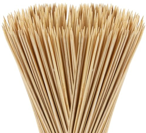 200 PCS Natural Bamboo Skewers 6/8/10/12/14/16 inch Wooden Skewers Barbecue Sticks Wood Barbecue Kabob Skewers for BBQ Appetiser Fruit Grillin