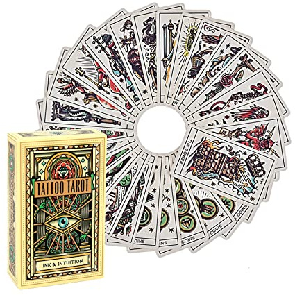 TMRBBesty Tarot-Deck,Tarot-Karten,Tarotkarten mit Ratgeber,Tarot für Anfänger,Ink Intuition,Für Anfänger Holographisch Tarotkarten Schicksals-Weissagungskarte Wahrsagewerkzeuge Kartenspielen