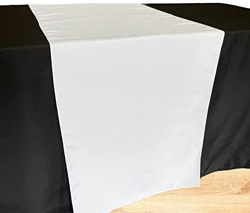 Get Snappin Table Runner, White 100% Polyester Sublimation Blank, Screen Print Blank, Table Decor, Party Decor (2' x 6', 5pc), 24in x 72in Table Banner 5pk