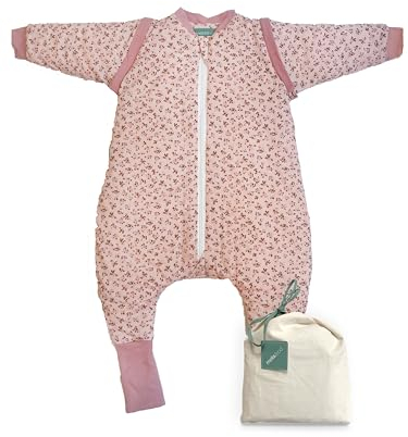 molis&co. Baby-Schlafsack mit Füßen, abnehmbare Ärmel und Socken. 2.5 TOG. Ideal für die Übergangszeit und den Winter. 100% Baumwolle (Oeko-TEX 100). (Misty Rose, 100 cm (4 Jahre))