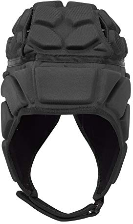 Sporthjälm fotboll baseball rugby målvakt rullhatt huvudskydd justerbart huvudskydd för ungdomar barn vuxna (svart L)