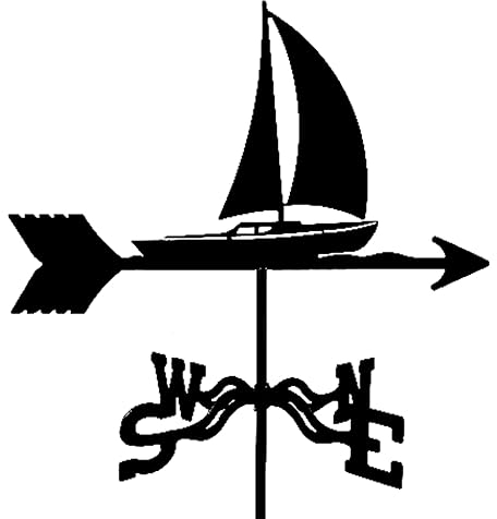 Girouette en acier inoxydable pour bateau à voile Outils de mesure Girouette météorologique en métal Indicateur de direction du vent pour la décoration du jardin, du patio et de l'ornement ( Size : Sm