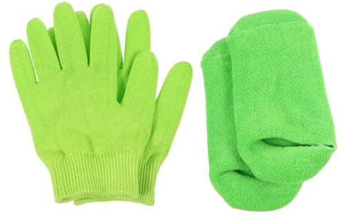 FRCOLOR Moisturizing Gloves for Dry Hands Overnight Soft Hand and Foot Care Socks for Women Hydrating Gloves for Night Use