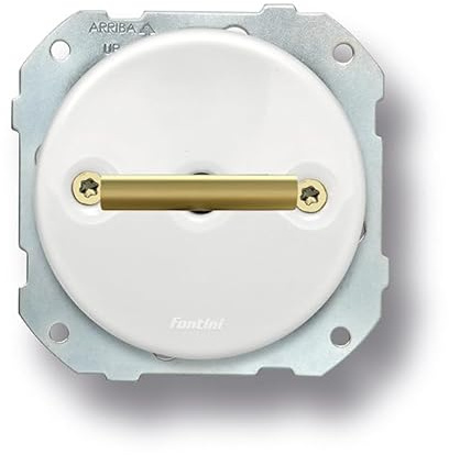 FONTINI - Va-et-vient double métal laiton doré satiné porcelaine blanche DO LOW