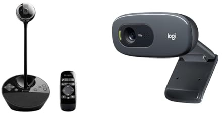 Logitech BCC950 ConferenceCam per Conferenze da Ufficio, Nero & C270 Webcam HD, 720p/30fps, Videochiamate HD Widescreen, Correzione Automatica ‎Luminosità, Microfono Riduzione del Rumore