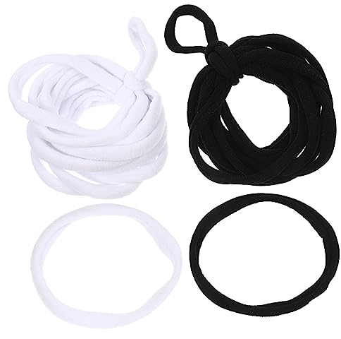 WHAMVOX 192pcs Elastic Band Weaving Refill Pack for Potholder Crafts Black White Handicrafts for Boys and Girls Hand-Eye Coordination