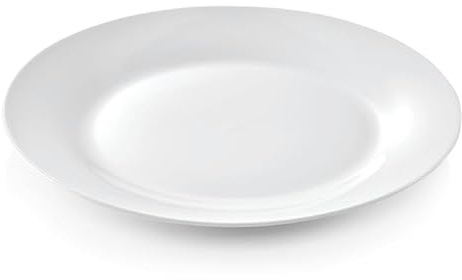 50 assiettes plates en porcelaine blanche Ø 23 cm