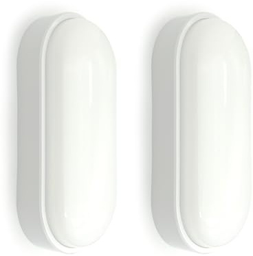 YJY LIGHT LED Deckenlampe 14W 1500LM 4000K IP54 Kellerlampe Oval 2 Stück | 14W 1500LM, 4000K Neutralweiß, IP54 Wasserfest, 230V, 210x105x48mm, 10-15m², Einfache Montage, 2er-Set