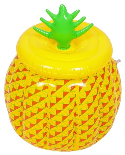 COLLBATH Inflatable Pineapple Ice Bucket Beer Holder PVC Waterproof Floating Cooler Portable for Pool and Outdoor Parties
