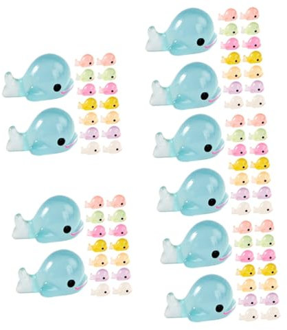 BESPORTBLE Lot De 5 Mini Figurines De Dauphins en Résine Décoration De Jardin Ornement Daquarium Statues Danimaux Miniatures 40 Pièces X 5