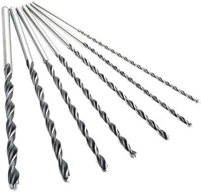 RUIQINGSANY Set di 7 punte elicoidali, set di punte elicoidali, punte per trapano a serpente, punte extra lunghe HSS con codolo diretto, punta da 300 mm, apertura a foro per legno, plastica,