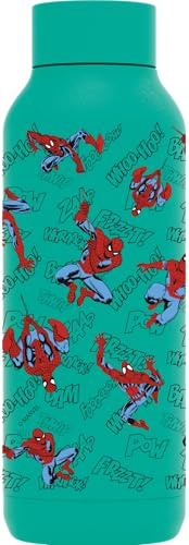 Quokka Borraccia termica in acciaio inox solido giada verde 510 ml Spider-Man Retro Comic