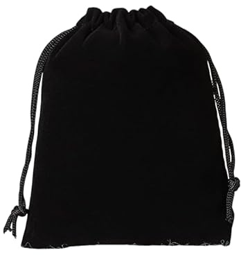 JUFO 12 Velvet Jewellery Pouches, Drawstring Gift Bags, Black 7x9cm | Soft velvet drawstring pouches for jewellery, gifts, cards, party favours, wedding packaging and small keepsakes