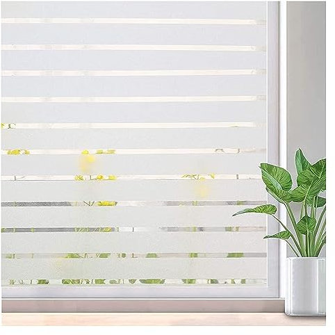 Fensterfolie Fenster-Sichtschutzfolie, Milchglas-Fensterfolie, Nicht klebend, Badezimmer-Zuckerguss-Sichtschutzfolie, Jalousien-Aufkleber for die Abdeckung im Heimbüro Glasfolie(45x200cm)