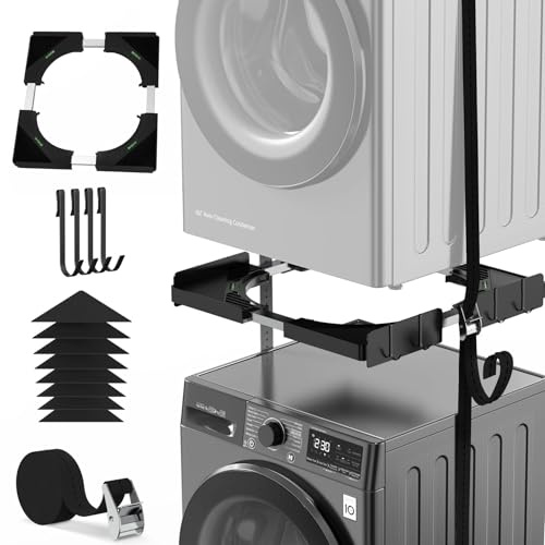 Slimline Kit de Empilage pour Lave-linge et Sèche-linge (Noir)