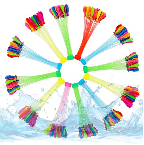 444 bombe d'acqua autochiudenti, colorate, per adulti e bambini, a ricarica rapida, palloncini
