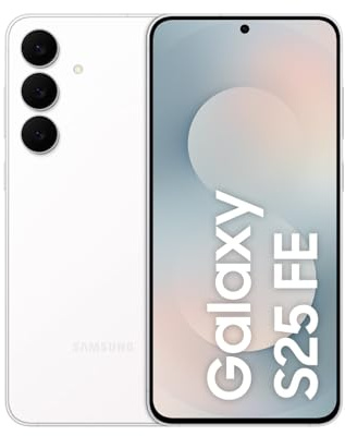 Samsung Galaxy S25 FE mit Galaxy AI, Handy mit Android, 6,7 Zoll FHD-Display, 50 MP Kamera, 128 GB Speicher, 8 GB RAM, 4.900 mAh Akku, White, 3 Jahre Herstellergarantie [Exklusiv auf Amazon]