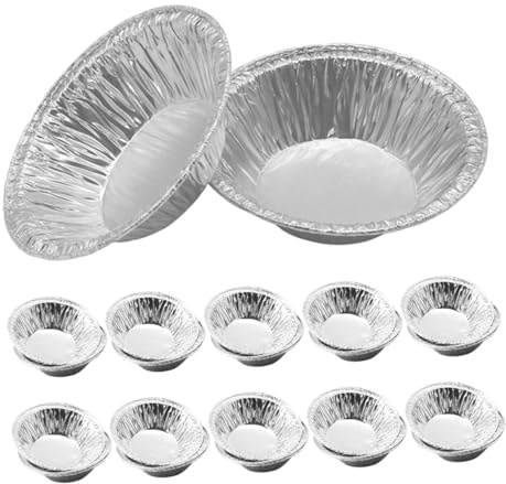 Amosfun 500 Pezzi Stampi per Crostatine Monoporzione in Alluminio Usa e Getta Formine Mini Tart Rotonde per e Professionale Stampo Crostatine per Uova Torte e