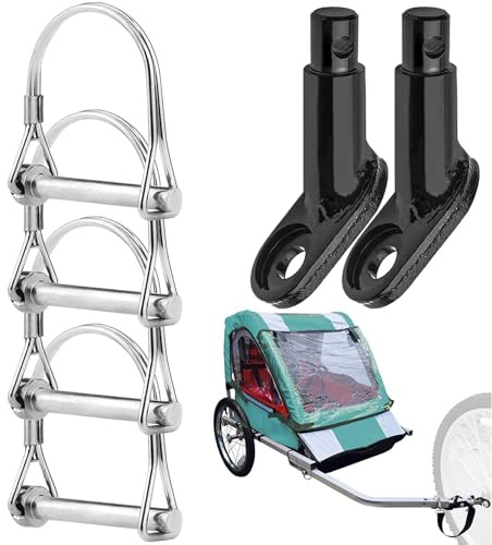 Bike Trailer Hitch, Bike Hitch for Trailer, Attachment Hook Shock-Absorbing Quick-Release for Hiking Cycling Dog-Walking Road-Trip