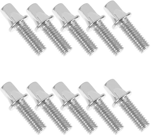 Schrauben für Trommelbeschläge 10 Stück M6x15 Mm für Trommelpedalwelle | Silberbeschichtetes Eisen, Gratfrei und Passgenau, Leicht Montierbar, für Professionelle und Amateurhafte Schlagzeuger