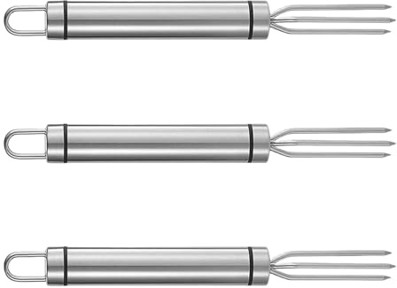 Lot de 3 fourchettes à maïs et pommes de terre en acier inoxydable de qualité alimentaire et résistantes à la rouille, idéales pour les réunions de famille, les ustensiles de camping