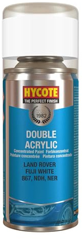 Hycote Double Acrylic Aerosol Car Spray Paint, Land Rover - Fuji White, 150 ml