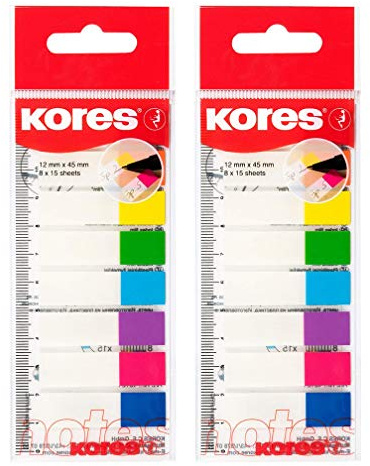 Kores 45121 Pagemarker - Folie, 12 x 45 mm, 2 Päckchen