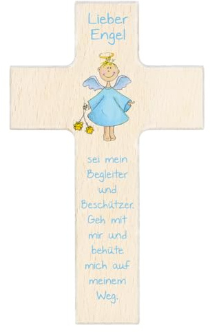 Fritz Cox Kinderkreuz 'Engel sei mein Begleiter' 15cm Blau natur