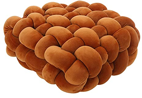 RAILONCH Knotenkissen, Geknotetes Kissen für Sofa, Bett, Nordische Gewebte StuhlKissen Sitzkissen Dekokissen Sofakissen 30x33 cm, Baby Bett Zimmer Dekor Spielzeug (4)