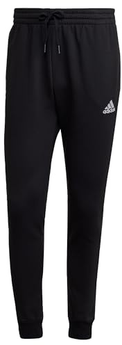adidas Essentials Fleece Regular Tapered Pants Pantalones, Black / White, XS Hombre