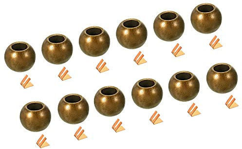 MECCANIXITY Pull Cord Tassels Window Blind Extender Chain Drop Knobs Ball Pull Ends Bronze, Pack of 12