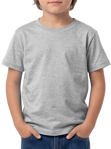 Love My Fashions Kids Value Weight Crew Neck Plain T-Shirt Short Sleeve Casual Tees for Boys Cotton Tops for Children