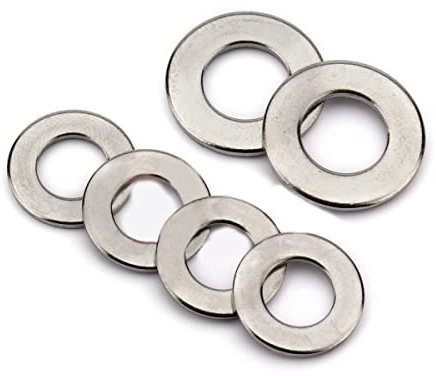MACHSWON 100 Stück flache Unterlegscheiben 304 Edelstahl DIN125 flache Dichtungen M6 x 12 mm mm runde Ringe Dichtungsscheibe Metallhalter Ring Schraubverschluss Hardware Zubehör