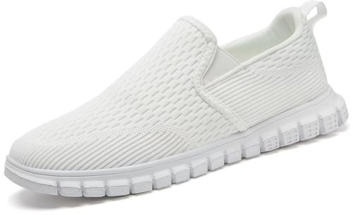 Oltyutc Scarpe on Uomo Traspirante Sneakers Traspirante Casual Mocassini Scarpe da Camminare Bianco 43 EU
