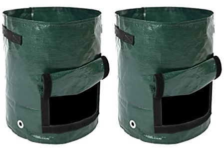 ACCURATE 2 pk Potato Grow Bag, Potato & Vegetable Grow Bags Breathable Garden Growing Bag, Poly Woven Fabric Pots with Carry Handles and Handy Harvest Flap for Vegetables & Fruits (7 GALLON)
