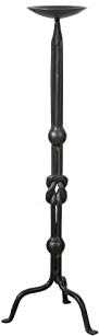 Biscottini Antique Wrought Iron Candelabra 64 x 19.5 x 19.5 cm | Black Table and Floor Candelabra | Shabby Candelabra for Indoor and Outdoor | Vintage Home Decor Accessories