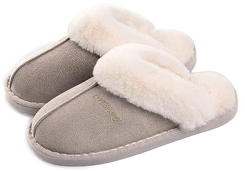 Coswind Damer tofflor Herrtofflor vinter Memory Foam Fluffig Mjuk Varm Slip On House Mocka, Fårskinn Mysig plysch inomhus utomhus