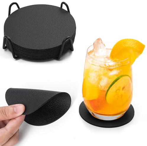 Chitomars Sottobicchieri Antiscivolo, Set di 12 Sottobicchiere Rotondi Sottobicchieri per Bevande Plastica Lavabili Bifacciale Impermeabile