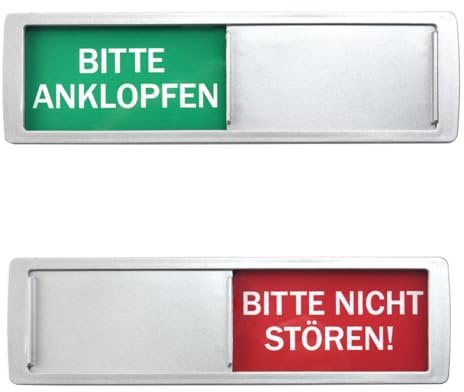 REFORUNG BITTE ANKLOPFEN - NICHT STOREN Türschild Stören Schild Privatsphäre Klebeschild mit Schieber Festhaltemagneten, 3M Klebefläche, Einheitsgröße, (EU1-SIGN8)